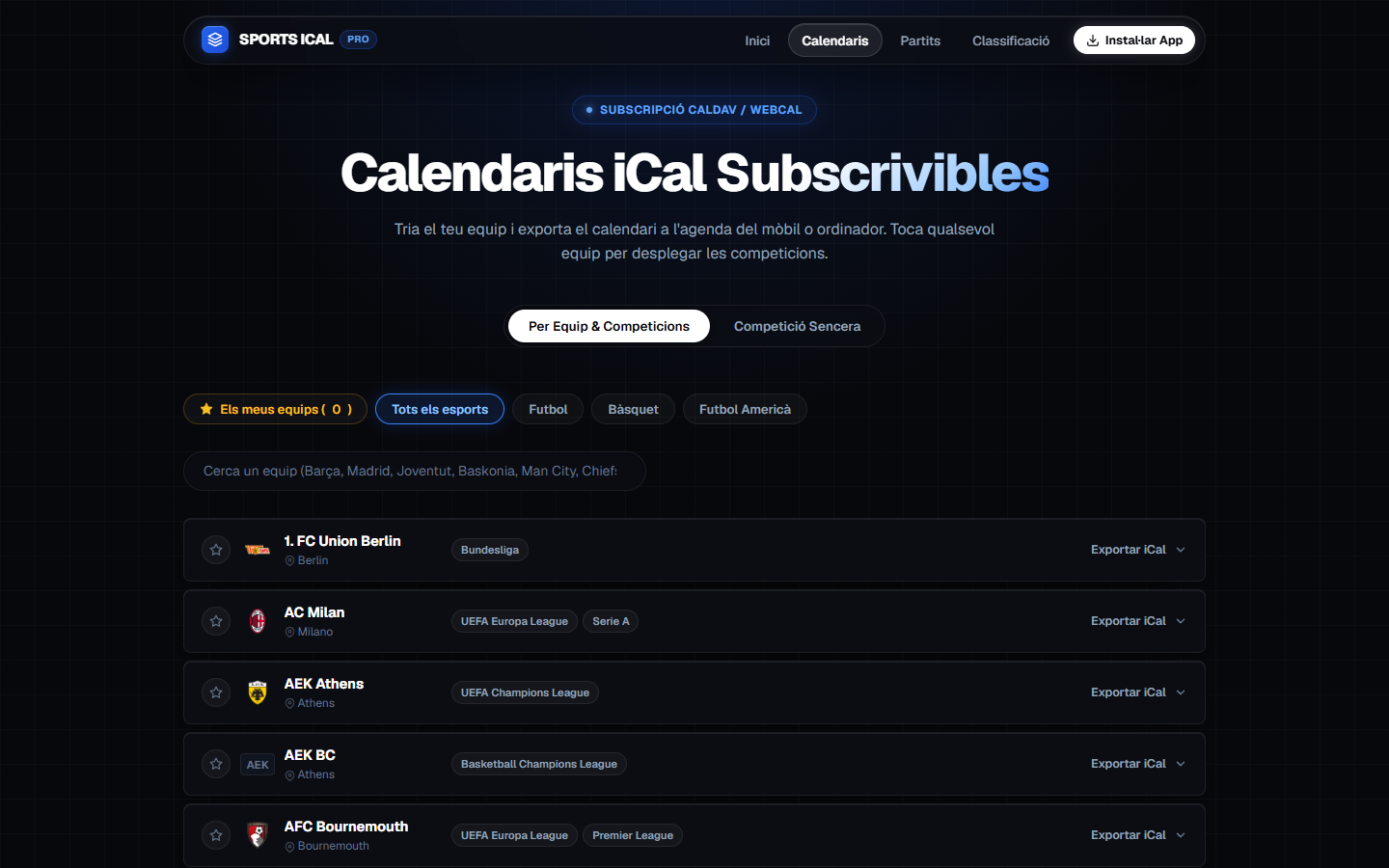 Subscripció iCal Webcal